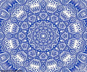 Puzzle Μάνταλα λουλούδι μπλε